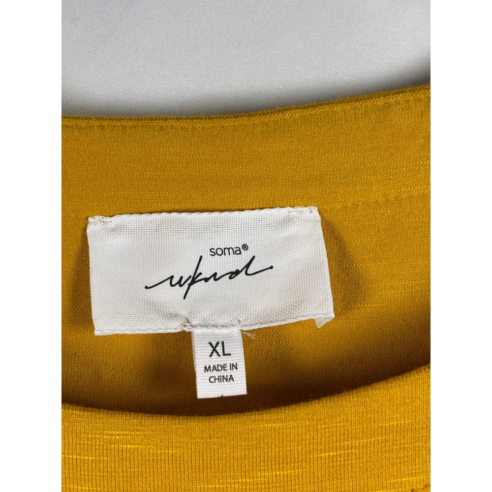 Soma WKND Dark Gold Mustard Yellow Slub Knit Tank Top XL NWT 570300103 - Picture 2 of 4